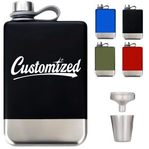 9Oz. Stainless Steel Hip Flask with Screw Cap