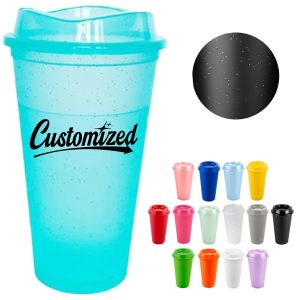16Oz. Plastic Shaker Cup with Flip Lid in Assorted Colors