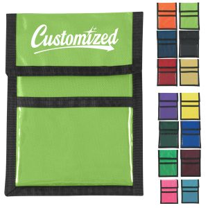 Neck Wallet Badge Holder with Zipper Pockets and ID Window