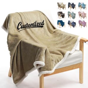 Two-Tone Sherpa Fleece Blanket with Soft Reversible Design