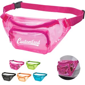 Clear PVC Fanny Pack W/ Adjustable Strap & Zipper Pockets