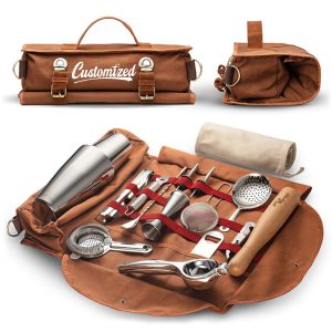 Canvas Bartender Tool Roll Bag Organizer