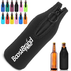 12oz. Neoprene Bottle Cooler Insulator with Zipper