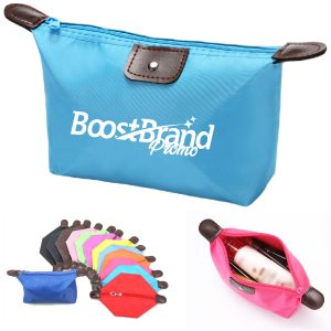 Foldable Travel Pouch with Zipper and Strap