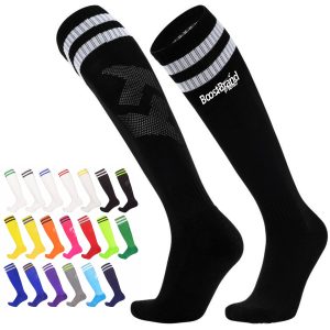 Athletic Knee-High Socks with Striped Cuff