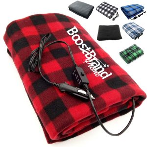 Portable 12V Heated Car Blanket for Travel Comfort