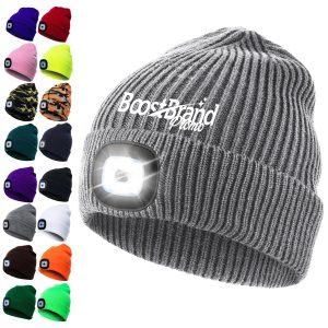 LED Lighted Knit Beanie Hat for Hands-Free Illumination