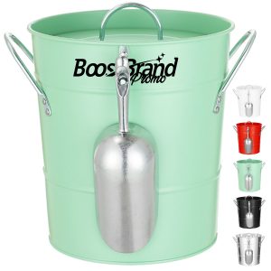 6L Metal Ice Bucket with Scoop & Lid