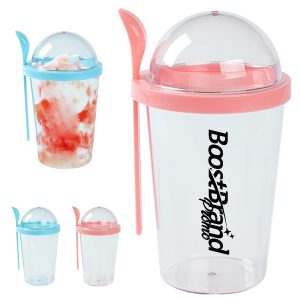 13Oz. Portable Yogurt & Cereal To-Go Cup with Spoon