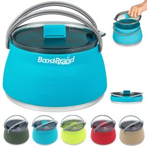 Collapsible Silicone Camping Pot Kettle with Lid