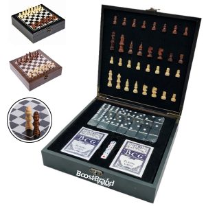 Deluxe Multi-Game Chess & Dominoes Set with Cards