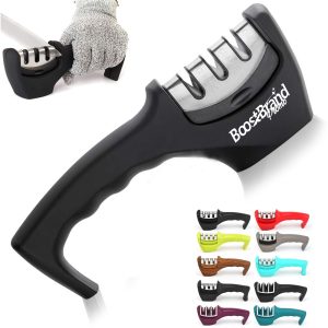 Two-Stage Manual Knife Sharpener with Ergonomic Grip