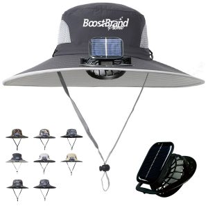 Solar Powered Cooling Fan Bucket Hat