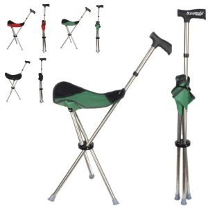 Portable Folding Cane with Integrated Seat