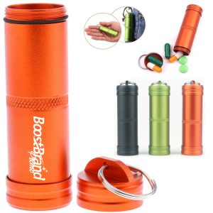 Aluminum Keychain Storage Tube with Waterproof Seal