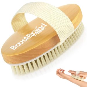Natural Bristle Dry Body Brush with Strap