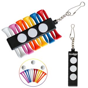Golf Tee Holder Keychain with Clip