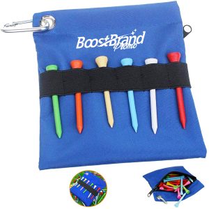Golf Tee Pouch Bag with Carabiner Clip
