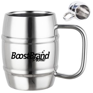 17oz. Stainless Steel Barrel Style Beer Mug