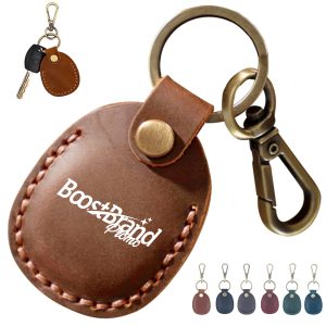 Leather Look Keychain with Carabiner Clip