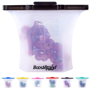 Silicone Food Storage Bags with Clip Seal