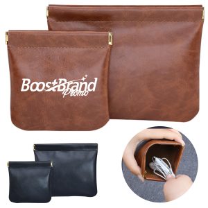 Portable PU Leather Cable Organizer Pouch