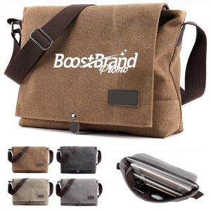 Canvas Messenger Bag with Adjustable Strap