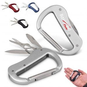Multi-Tool Carabiner with Knife & Scissors