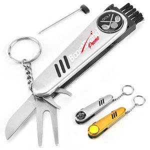 Multi-Function Golf Divot Tool with Knife & Brush
