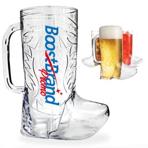 17oz. Western Boot Beer Mug Clear Mug