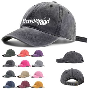 Vintage Washed Cotton Baseball Cap Adjustable Dad Hat