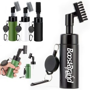 Portable Golf Club Cleaning Brush with Retractable Cord