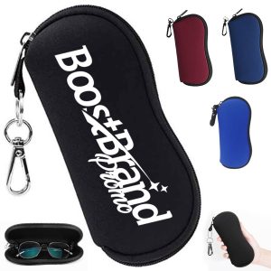 Neoprene Eyeglass Case with Zipper & Clip