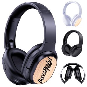 Eco-Friendly Bluetooth 5.1 Headphones with Wood Finish