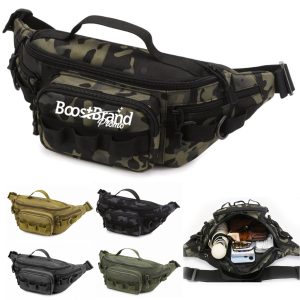 Military Camo Tactical Waist Bag with Water Bottle Holder