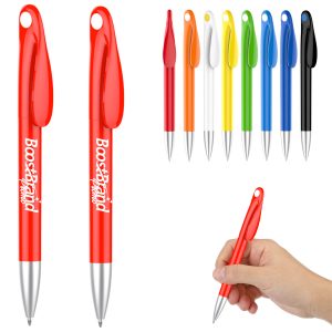 Custom Plastic Ballpoint Pen with Unique Clip Design