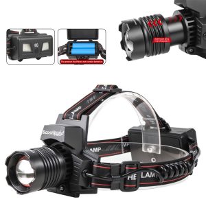 Multi-Source LED Rechargeable Headlamp with Zoom & UV Light