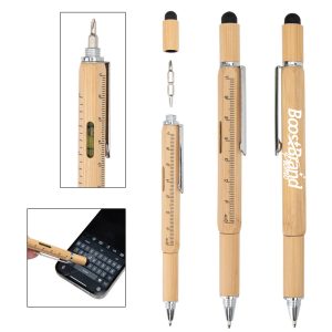 Eco Friendly Bamboo Stylus Ballpoint Pen with Ruler Design