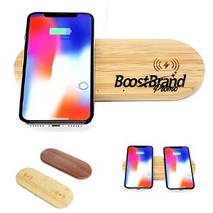 Eco-Friendly 15W Bamboo and Wood Wireless Charger