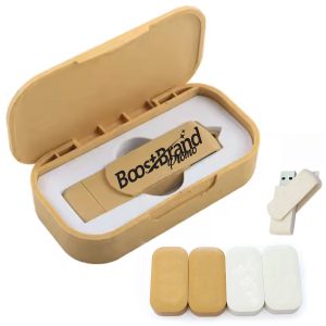Eco-Friendly Biodegradable USB Drive with Bamboo and Straw