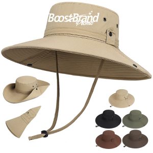 Outdoor Sun Hat with Adjustable Strap and Foldable Design