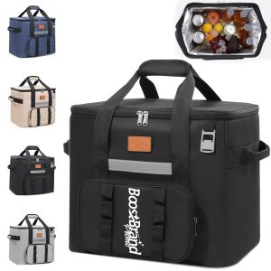 Large Capacity Insulated Cooler Bag with Reflective Strip