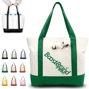 Custom Canvas Tote Bag w/ Tone Design for Events and Retail