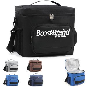 Insulated Cooler Lunch Bag with Zipper & Adjustable Strap