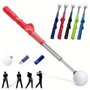 Golf Swing Trainer Aid with Grip Guide and Practice Ball