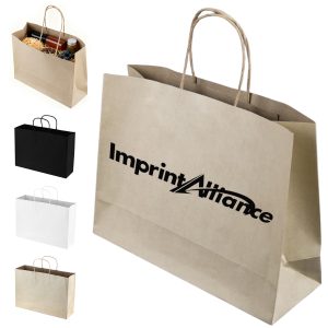 Recycled Kraft Paper Shopping Bag with Twisted Handles