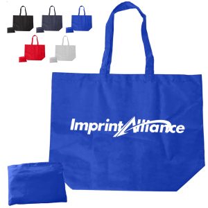 Foldable Nylon Shopping Tote Bag with Pouch