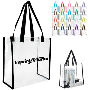 Clear PVC Tote Bag with Colored Trim and Handles