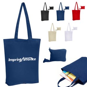 Foldable Canvas Tote Bag with Matching Pouch