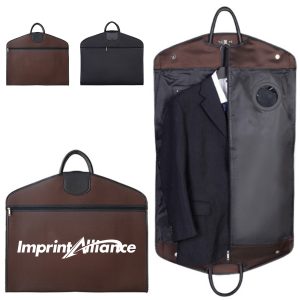 PU Leather Garment Bag with Zipper and Carry Handles